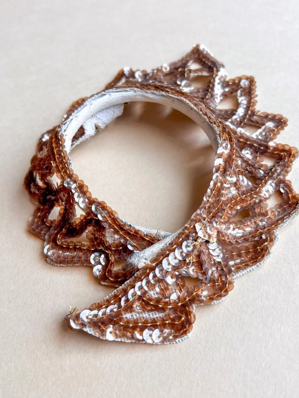 Beautiful Vintage 1940s Bronze Sequins Headband